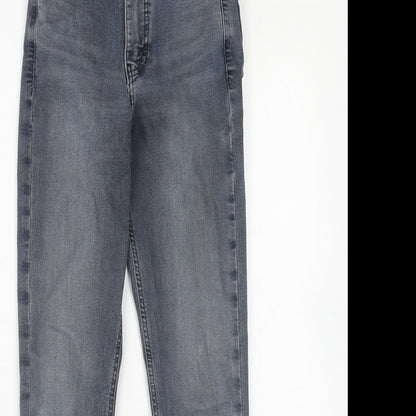 Topshop Womens Grey Cotton Skinny Jeans Size 25 in L32 in Regular Zip