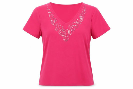Womens UK Size L Anna Rose Pink Basic T-Shirt