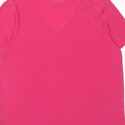 Womens UK Size L Anna Rose Pink Basic T-Shirt