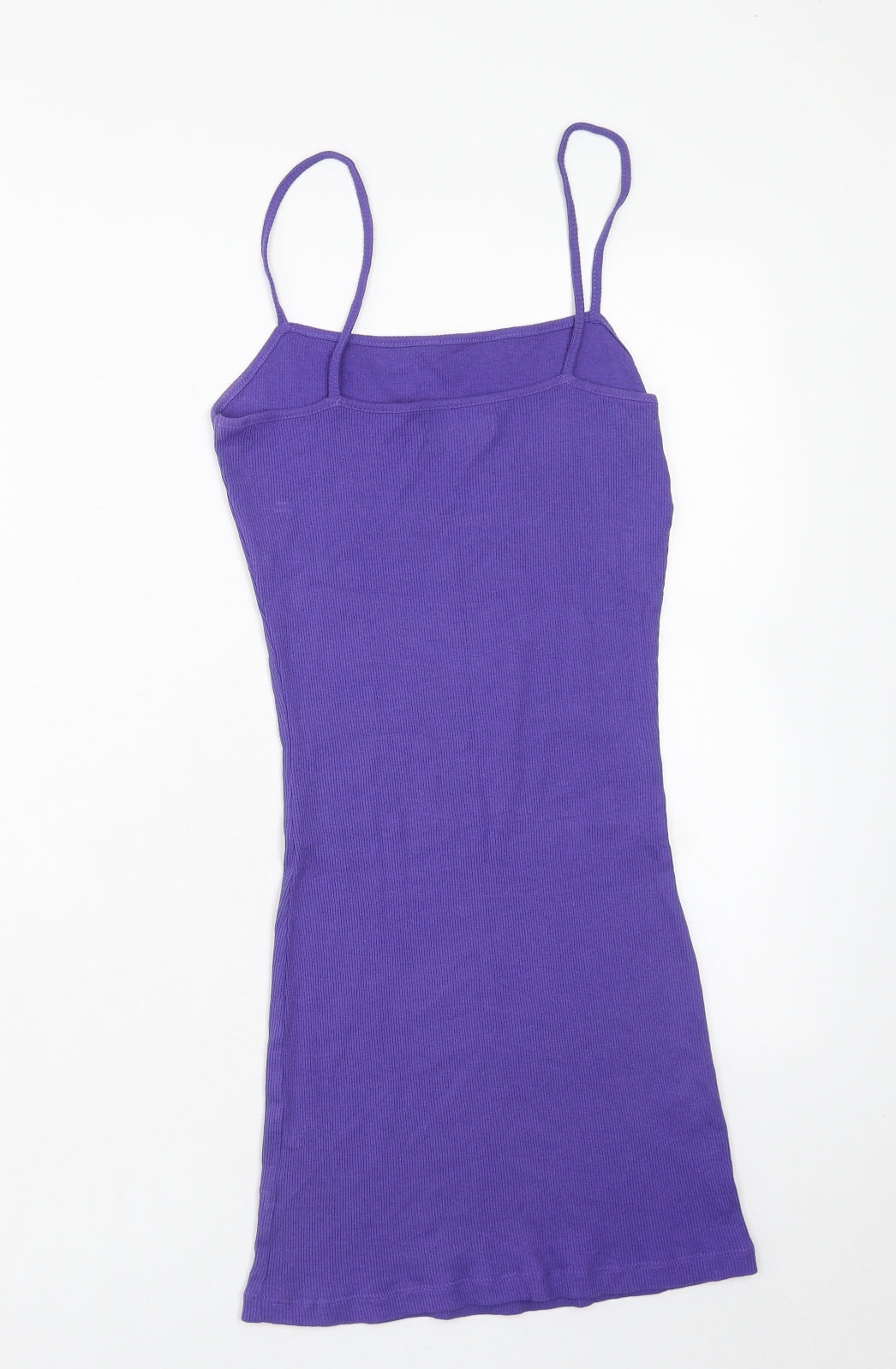 Brave Soul Womens Purple Cotton Tank Dress Size XS Square Neck Pullover