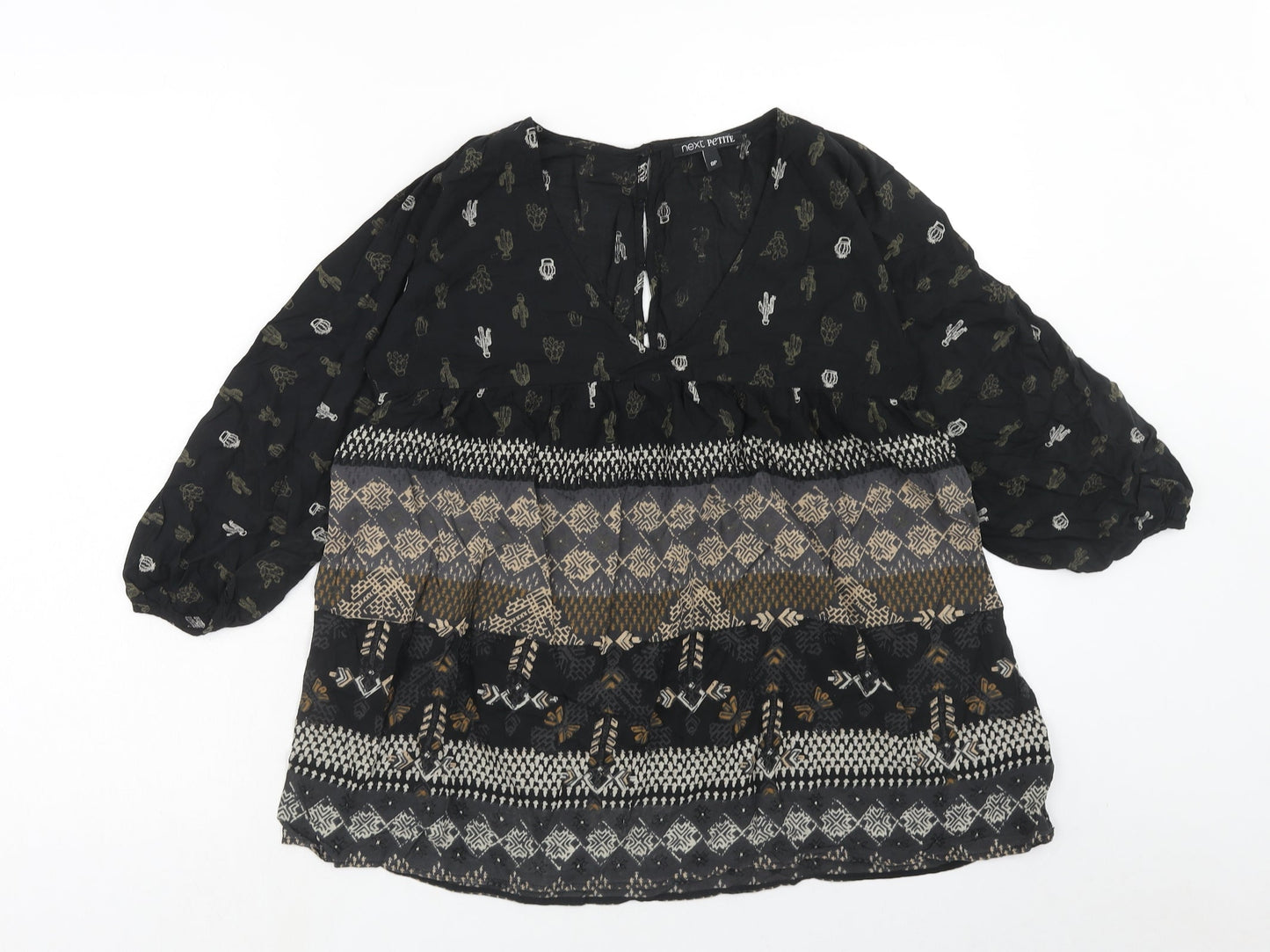 Womens UK Size 8 NEXT Black Basic Blouse