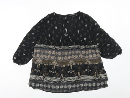 Womens UK Size 8 NEXT Black Basic Blouse