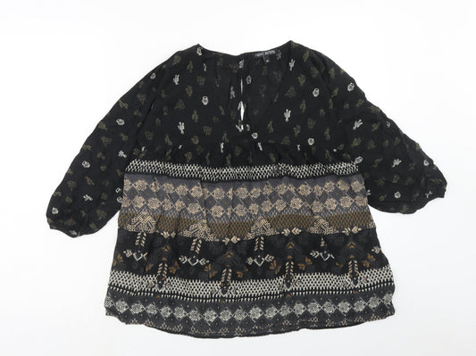 Womens UK Size 8 NEXT Black Basic Blouse