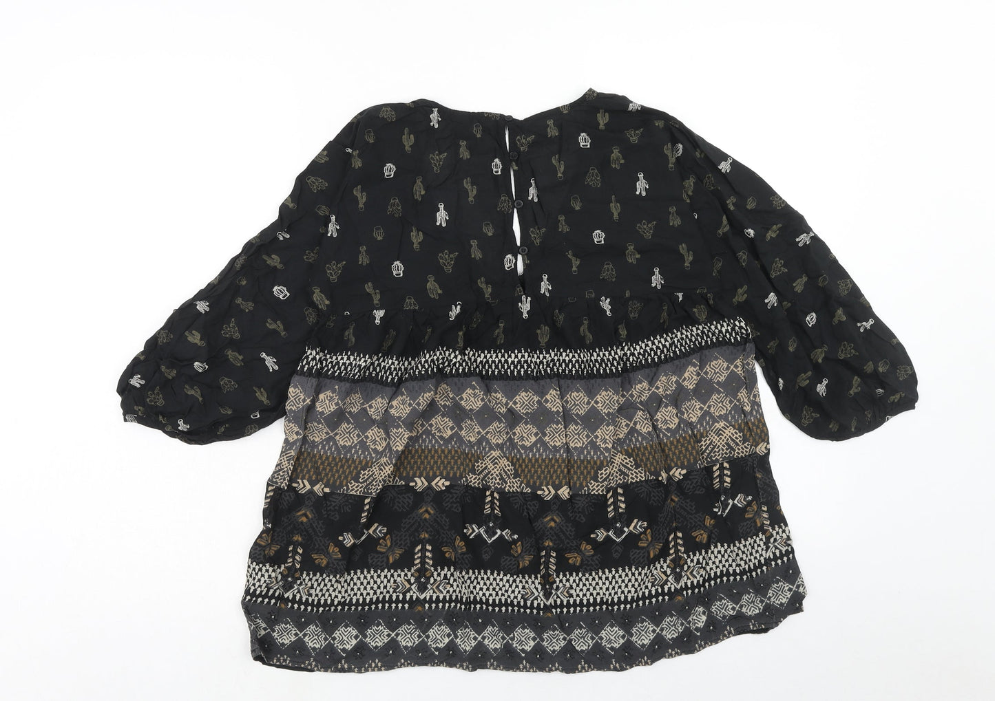 Womens UK Size 8 NEXT Black Basic Blouse