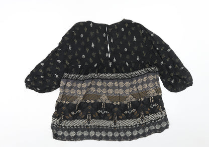 Womens UK Size 8 NEXT Black Basic Blouse