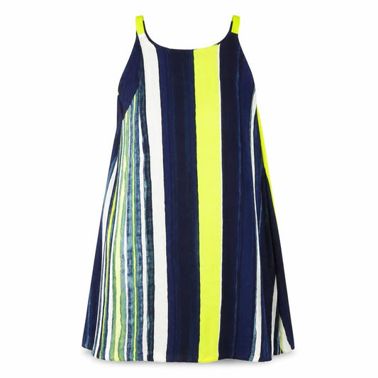 Preworn Womens Blue Striped Polyester Trapeze & Swing Size 12 Round Neck Pullover