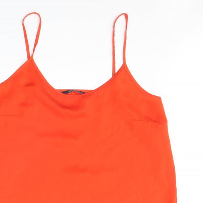 Womens UK Size 10 Marks and Spencer Orange Basic Tank