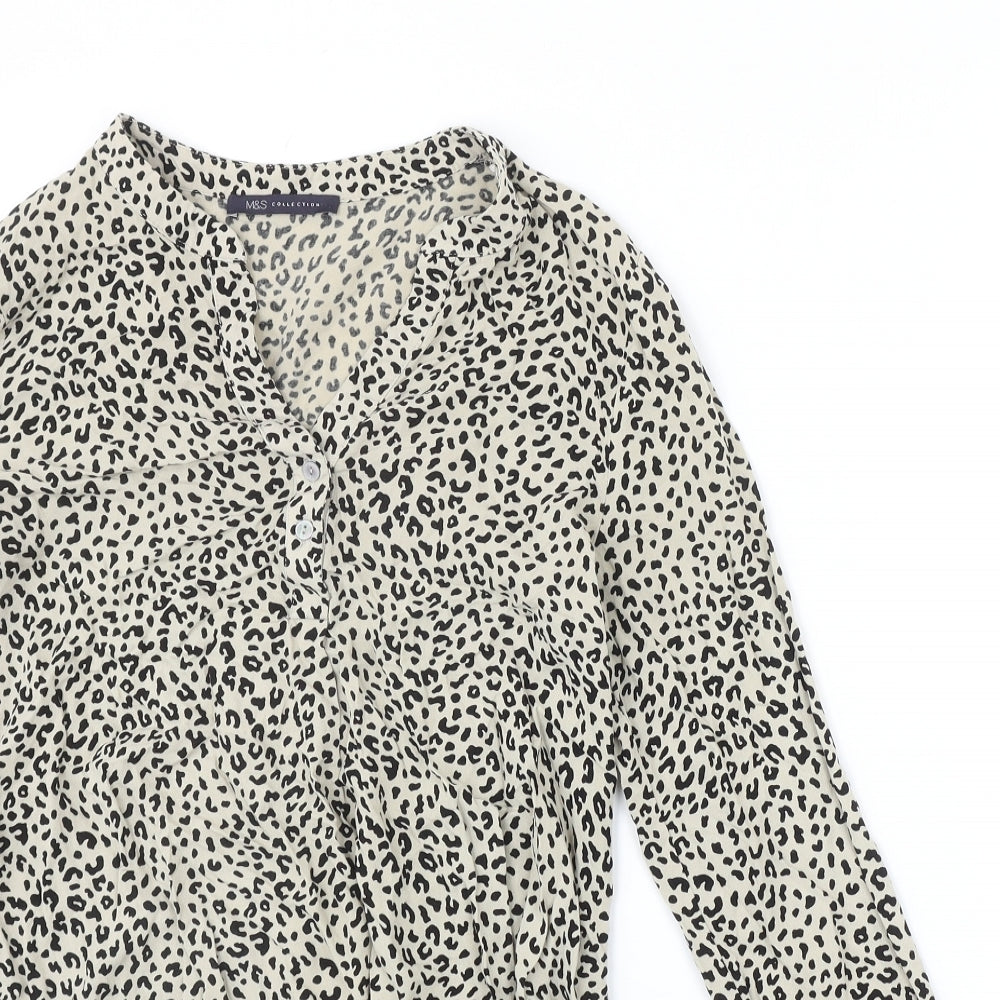 Womens UK Size 6 Marks and Spencer Beige Basic Blouse