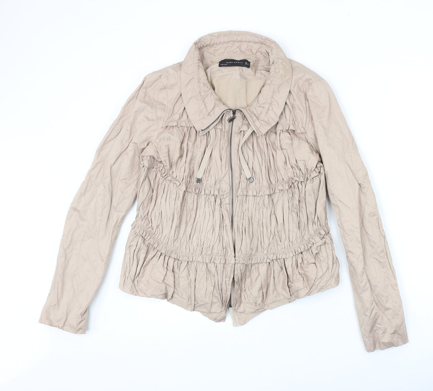 Womens UK Size S Zara Beige Jacket