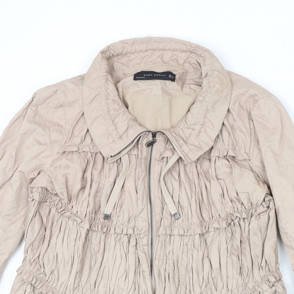 Womens UK Size S Zara Beige Jacket