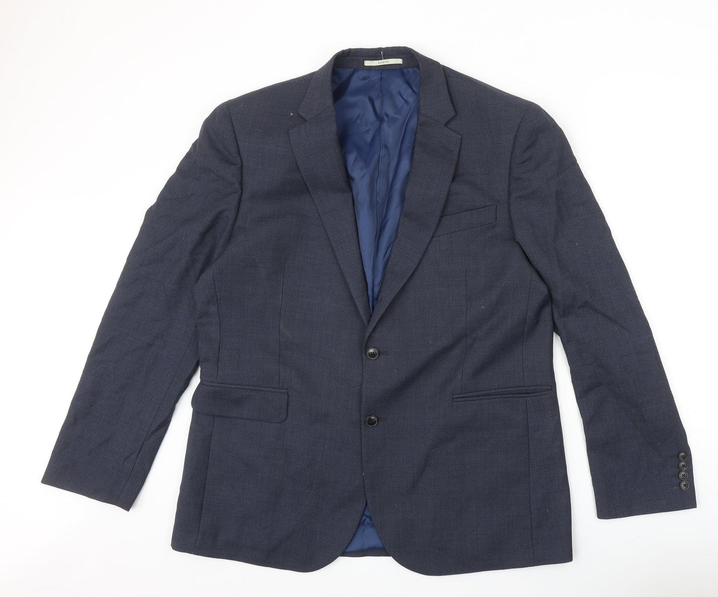 Chesters Mens Blue Wool Jacket Suit Jacket Size 46 Regular