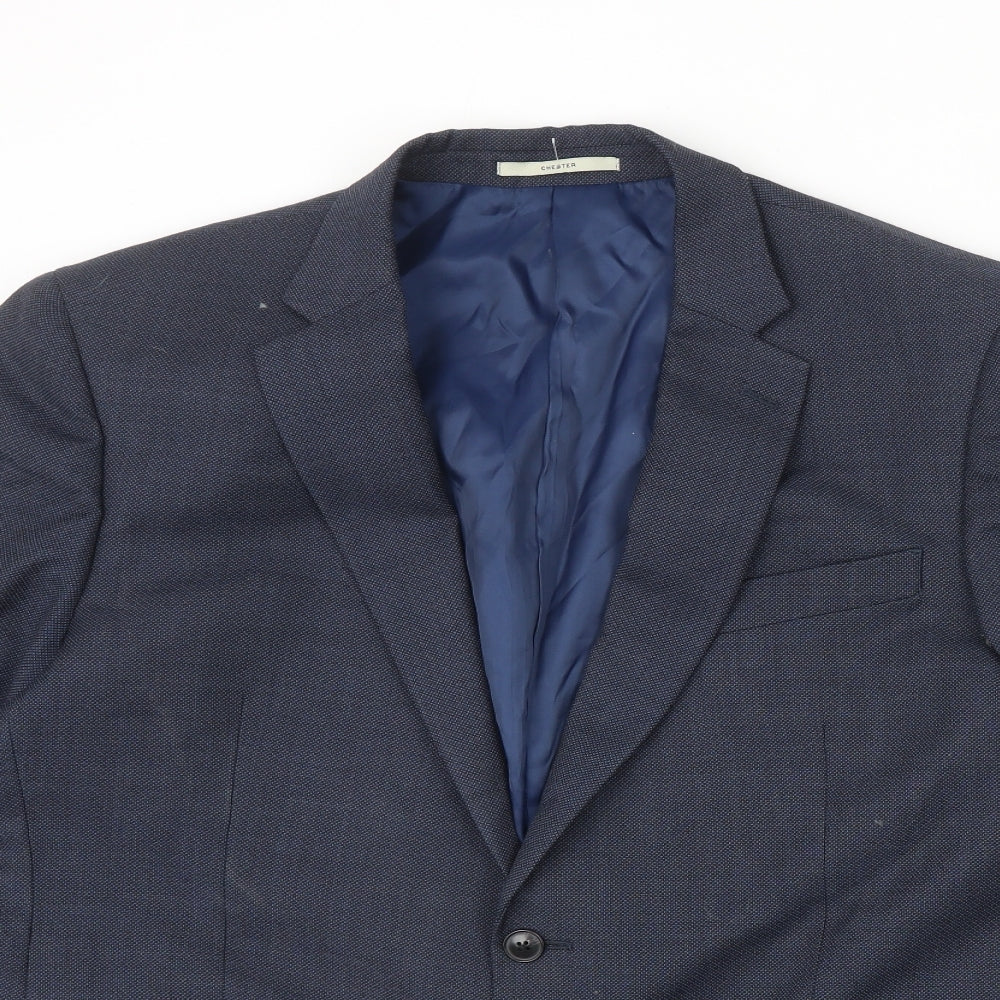 Chesters Mens Blue Wool Jacket Suit Jacket Size 46 Regular