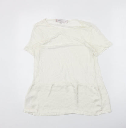 Womens UK Size M French Connection Ivory Basic T-Shirt