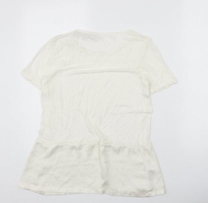 Womens UK Size M French Connection Ivory Basic T-Shirt