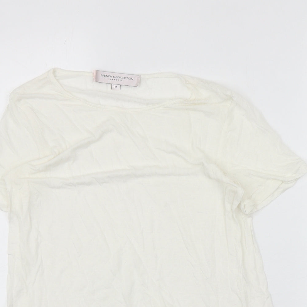 Womens UK Size M French Connection Ivory Basic T-Shirt