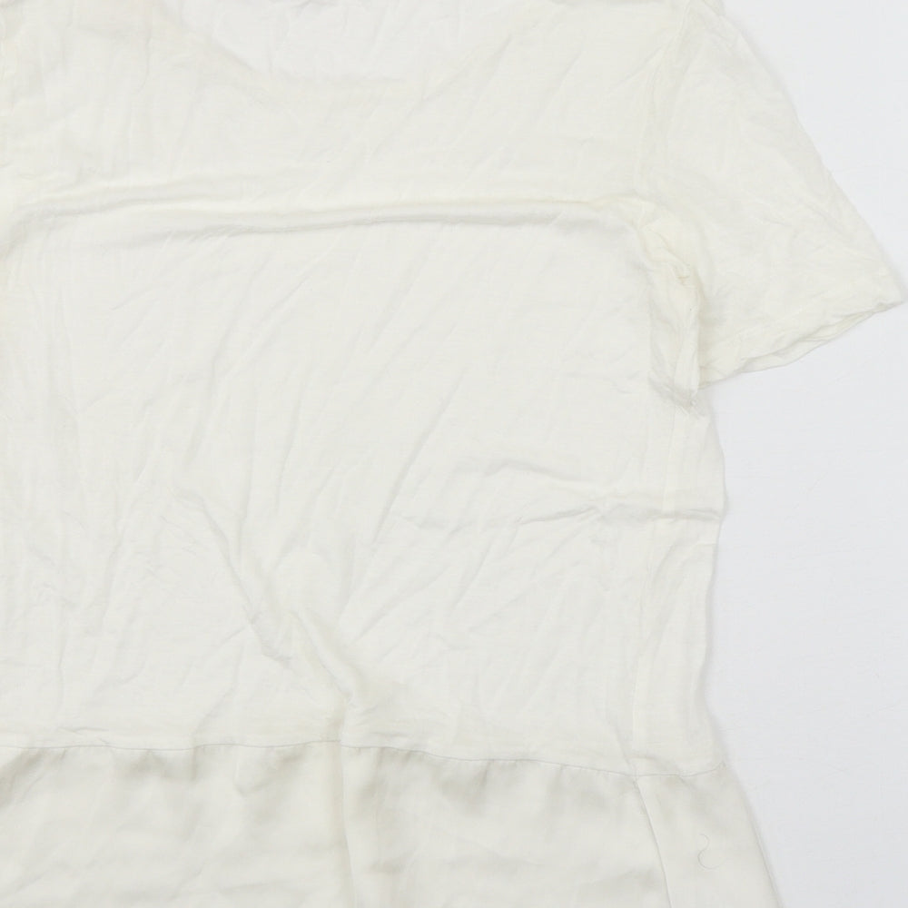 Womens UK Size M French Connection Ivory Basic T-Shirt