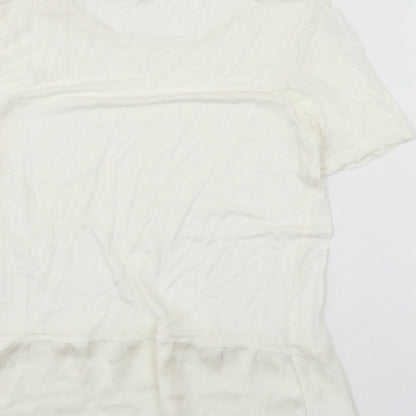Womens UK Size M French Connection Ivory Basic T-Shirt