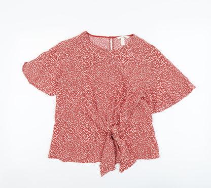 Womens UK Size 10 H&M Orange Basic Blouse
