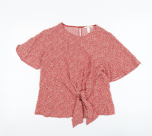 Womens UK Size 10 H&M Orange Basic Blouse