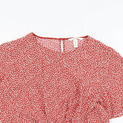 Womens UK Size 10 H&M Orange Basic Blouse