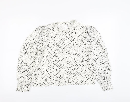 Womens UK Size M Pull&Bear White Basic Blouse