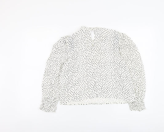 Womens UK Size M Pull&Bear White Basic Blouse