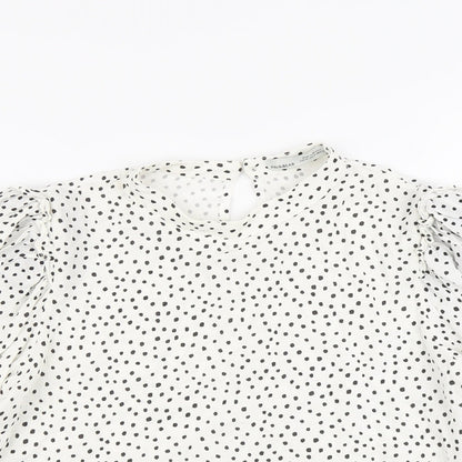 Womens UK Size M Pull&Bear White Basic Blouse
