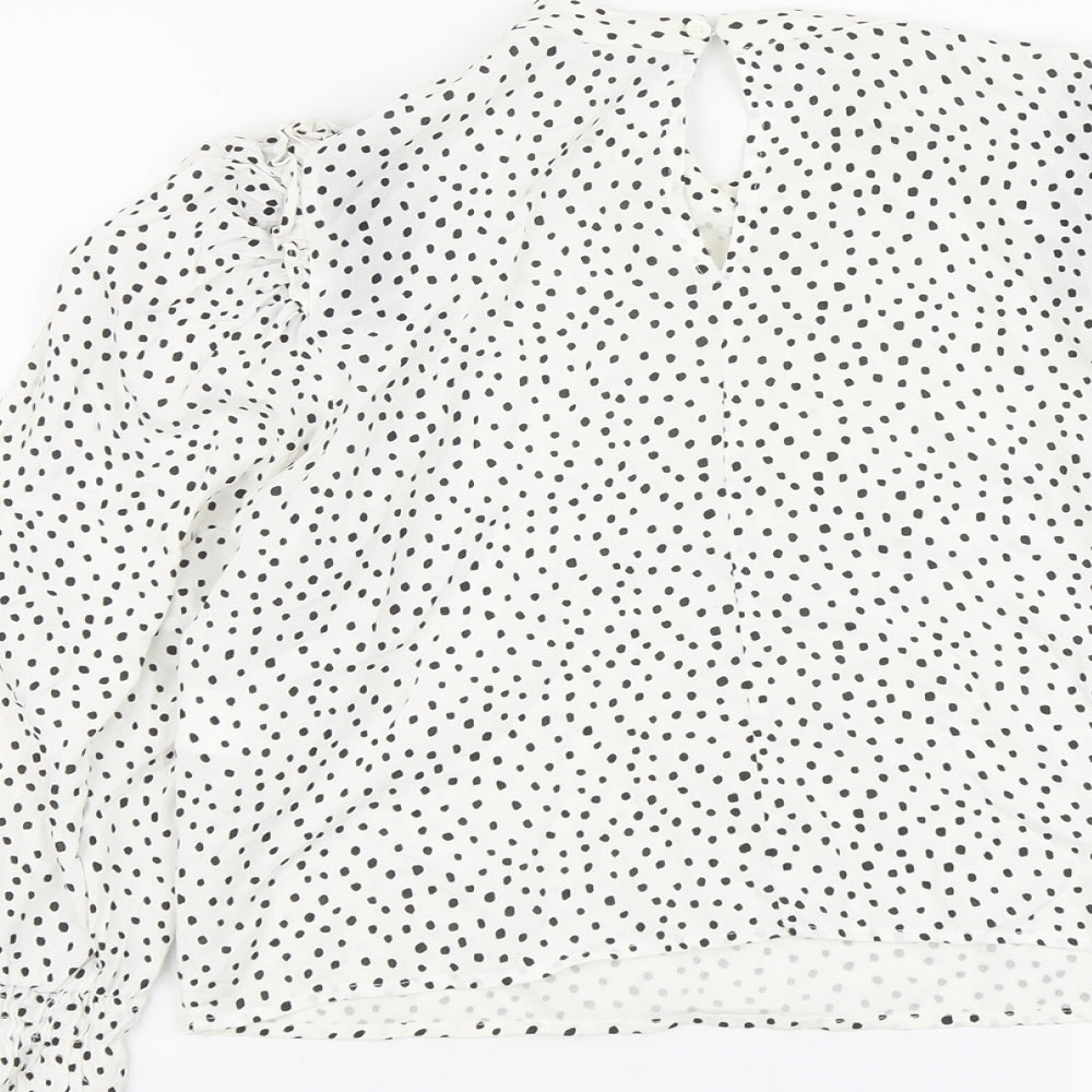 Womens UK Size M Pull&Bear White Basic Blouse