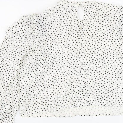 Womens UK Size M Pull&Bear White Basic Blouse