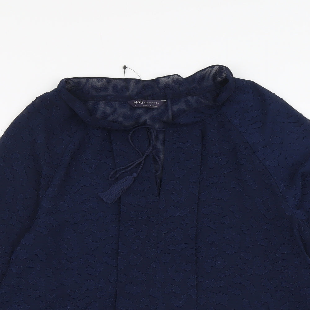Womens UK Size 8 Marks and Spencer Blue Basic Blouse