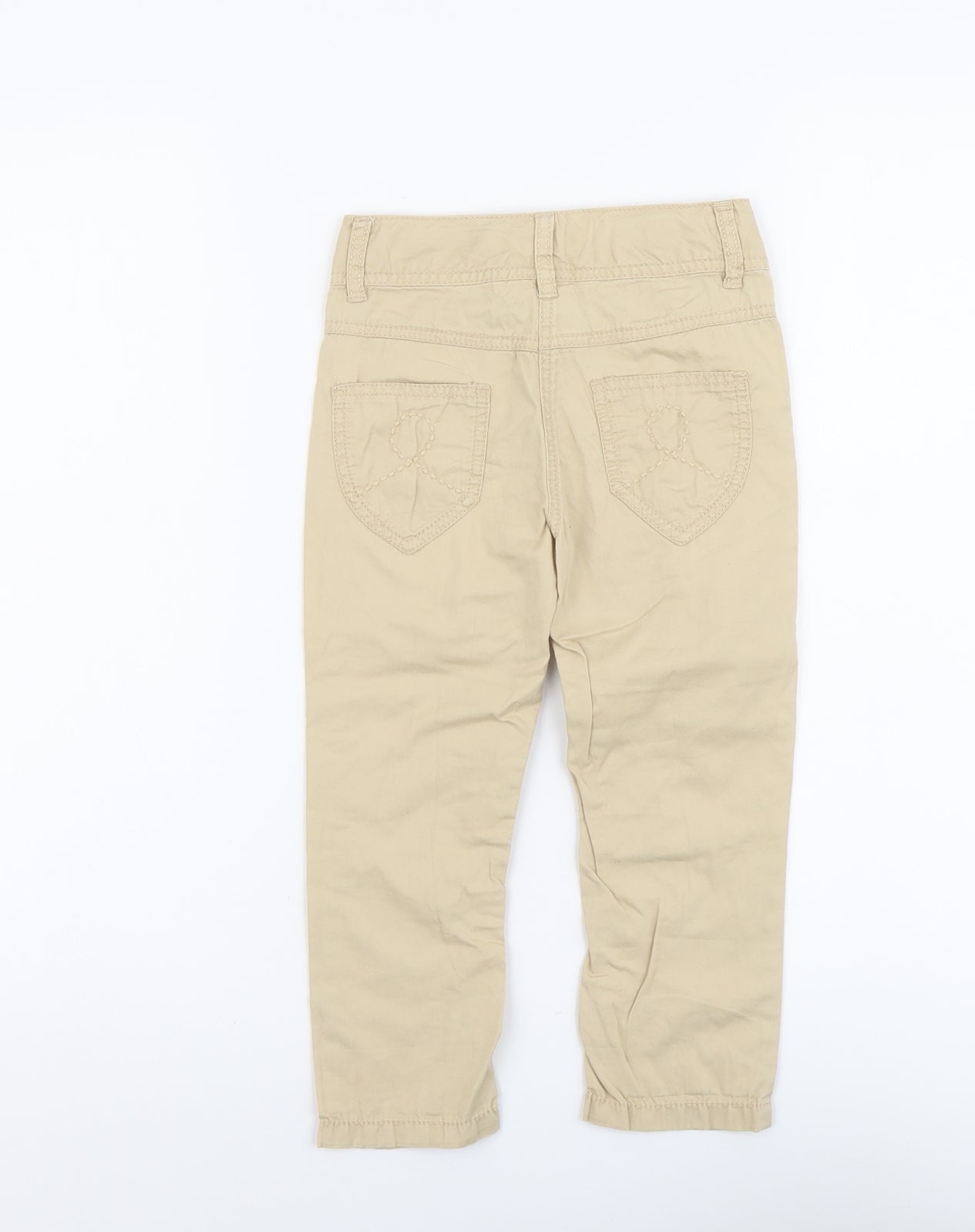 NEXT Boys Beige Cotton Chino Trousers Size 4XL Regular Button