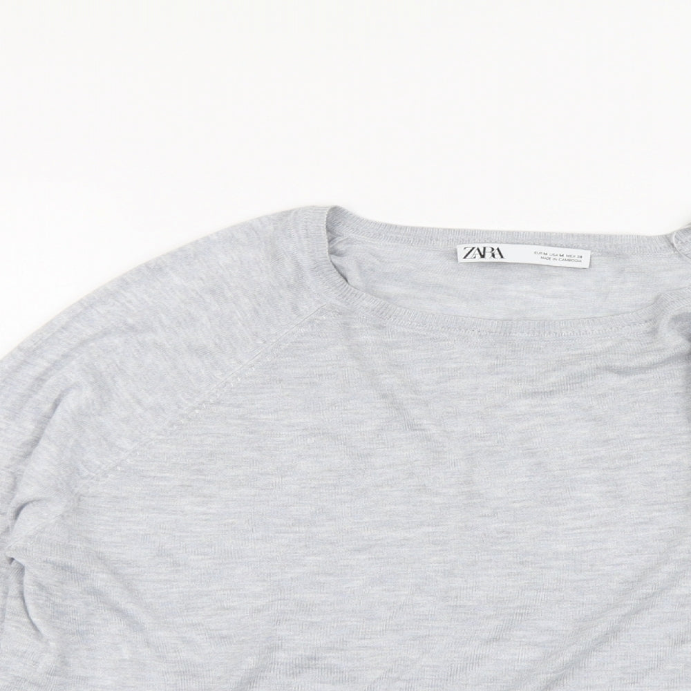 Womens UK Size M Zara Grey Pullover Jumper