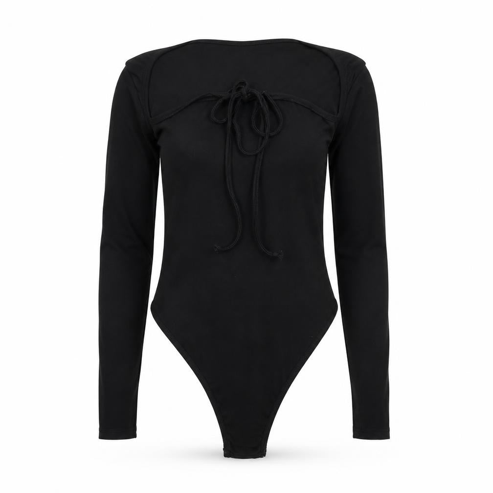 Womens UK Size 8 Boohoo One-Piece Black Bodysuit