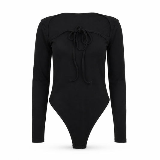 Womens UK Size 8 Boohoo One-Piece Black Bodysuit