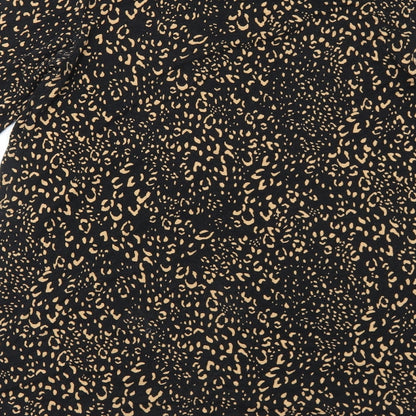 TU Womens Black Geometric Viscose A-Line Size 14 Round Neck Pullover