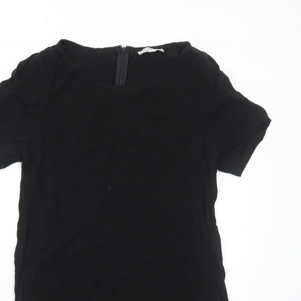 Lulu & Rose Womens Black Polyester A-Line Size M Scoop Neck Zip
