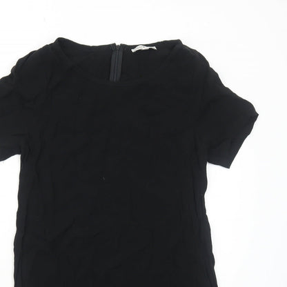 Lulu & Rose Womens Black Polyester A-Line Size M Scoop Neck Zip