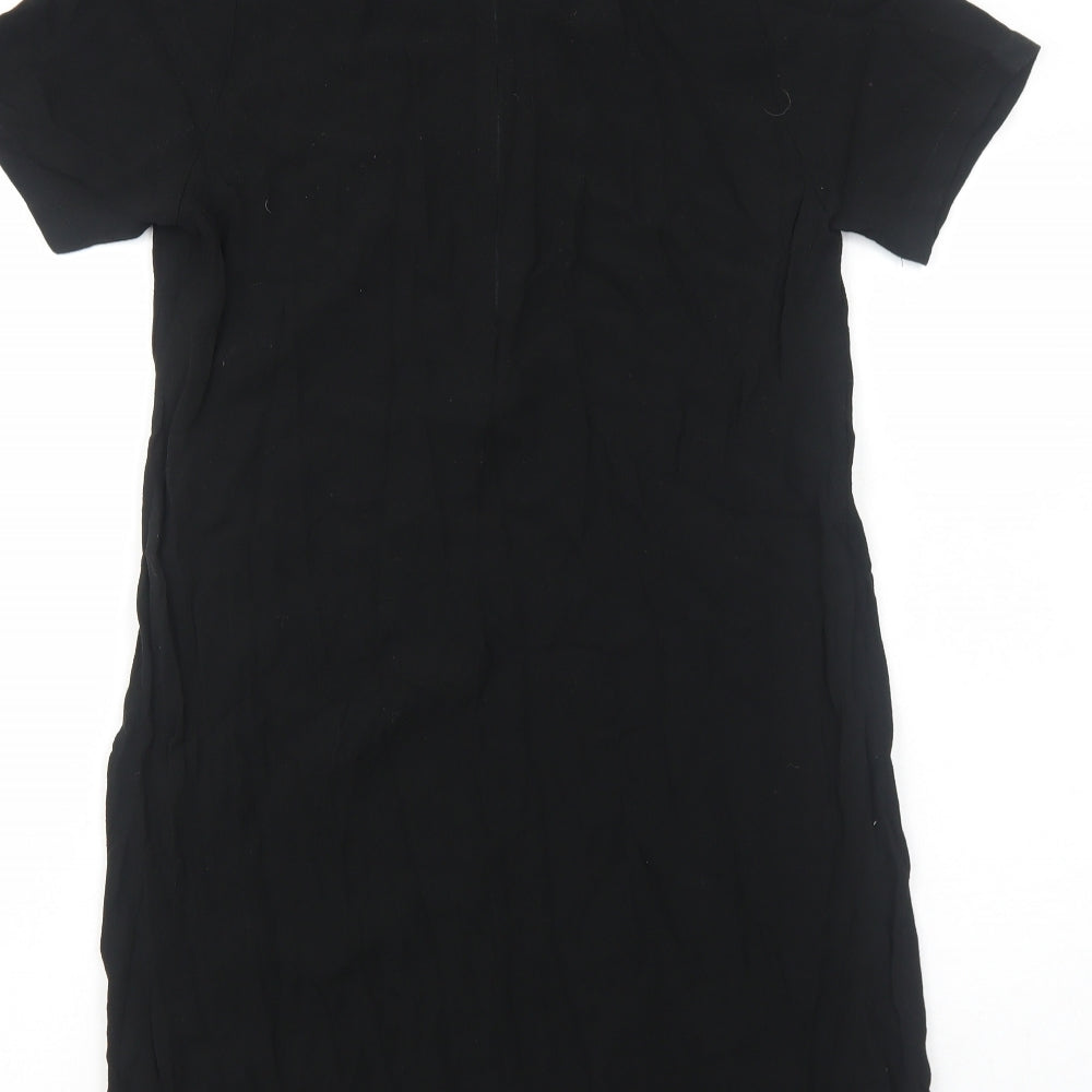 Lulu & Rose Womens Black Polyester A-Line Size M Scoop Neck Zip