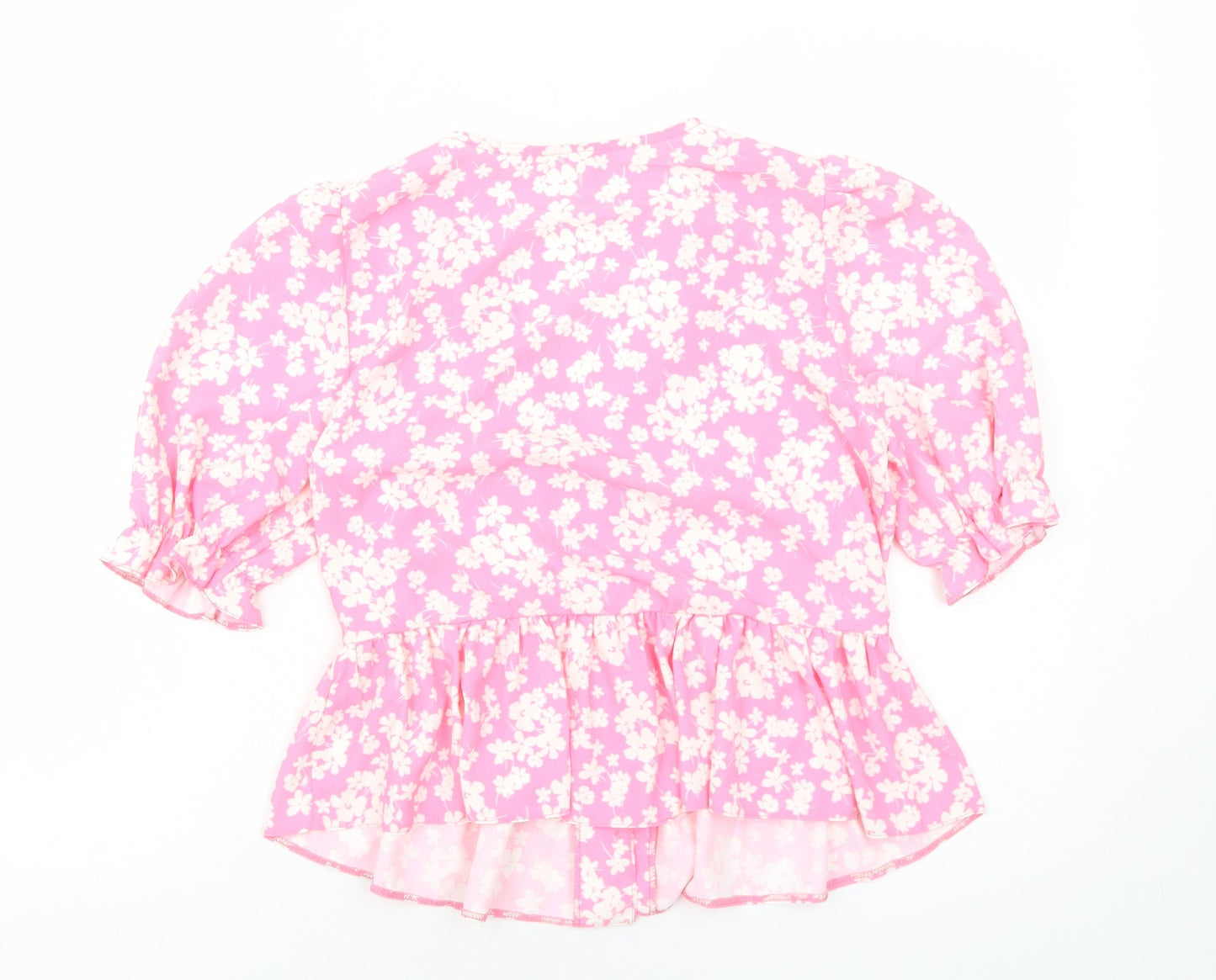 Womens UK Size M Preworn Pink Basic Button-Up
