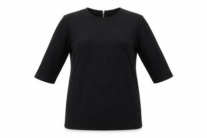 Topshop Womens Black Polyester A-Line Size 8 Round Neck Zip