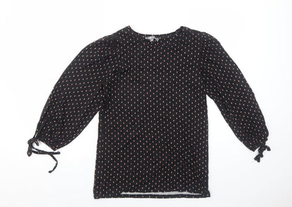 Womens UK Size 10 Principles Black Basic Blouse