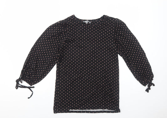Womens UK Size 10 Principles Black Basic Blouse