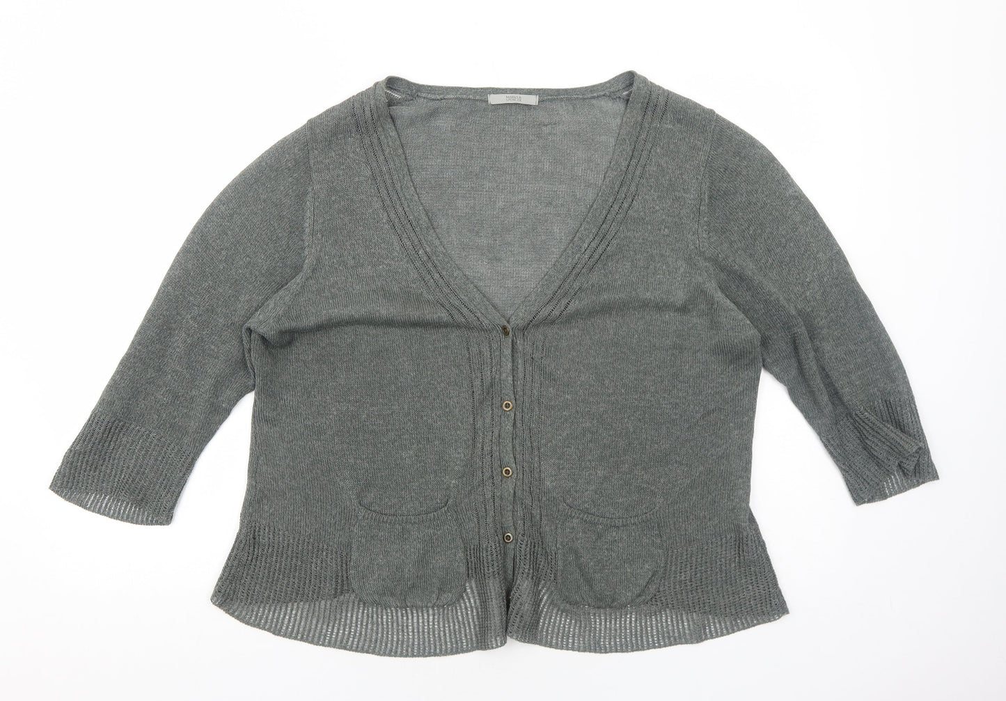 Womens UK Size L Marks and Spencer Green Cardigan Jumper