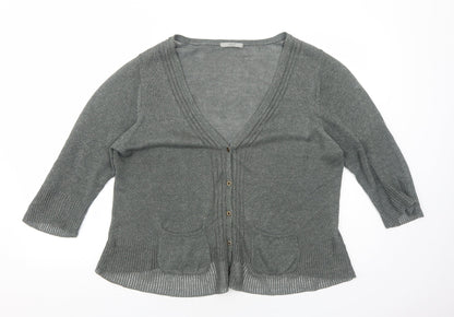 Womens UK Size L Marks and Spencer Green Cardigan Jumper