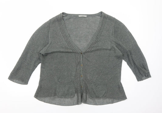 Womens UK Size L Marks and Spencer Green Cardigan Jumper