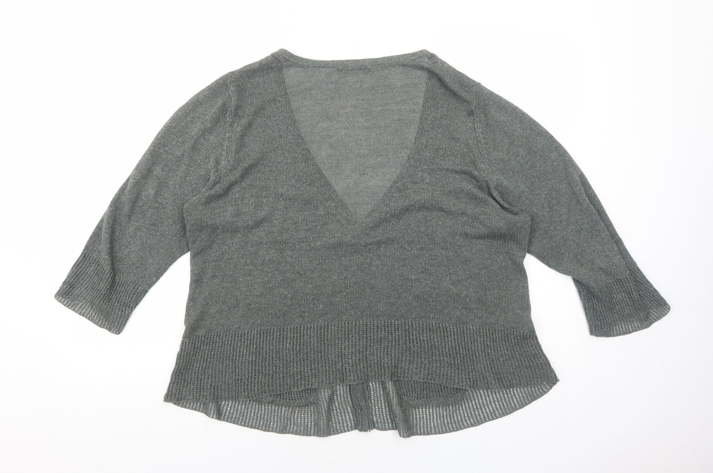 Womens UK Size L Marks and Spencer Green Cardigan Jumper