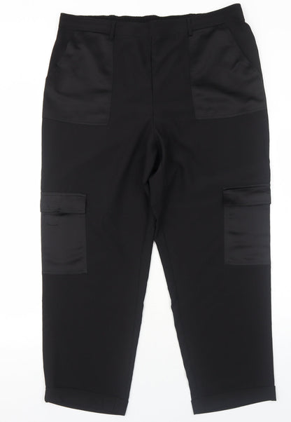 Capsule Womens Black Polyester Trousers Size 20 Regular