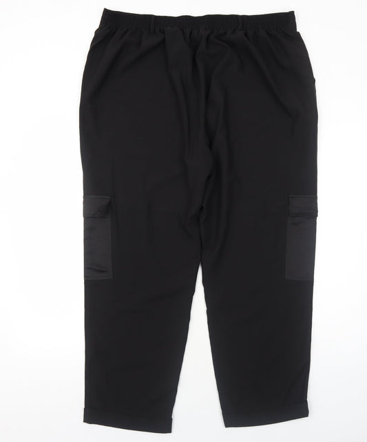 Capsule Womens Black Polyester Trousers Size 20 Regular