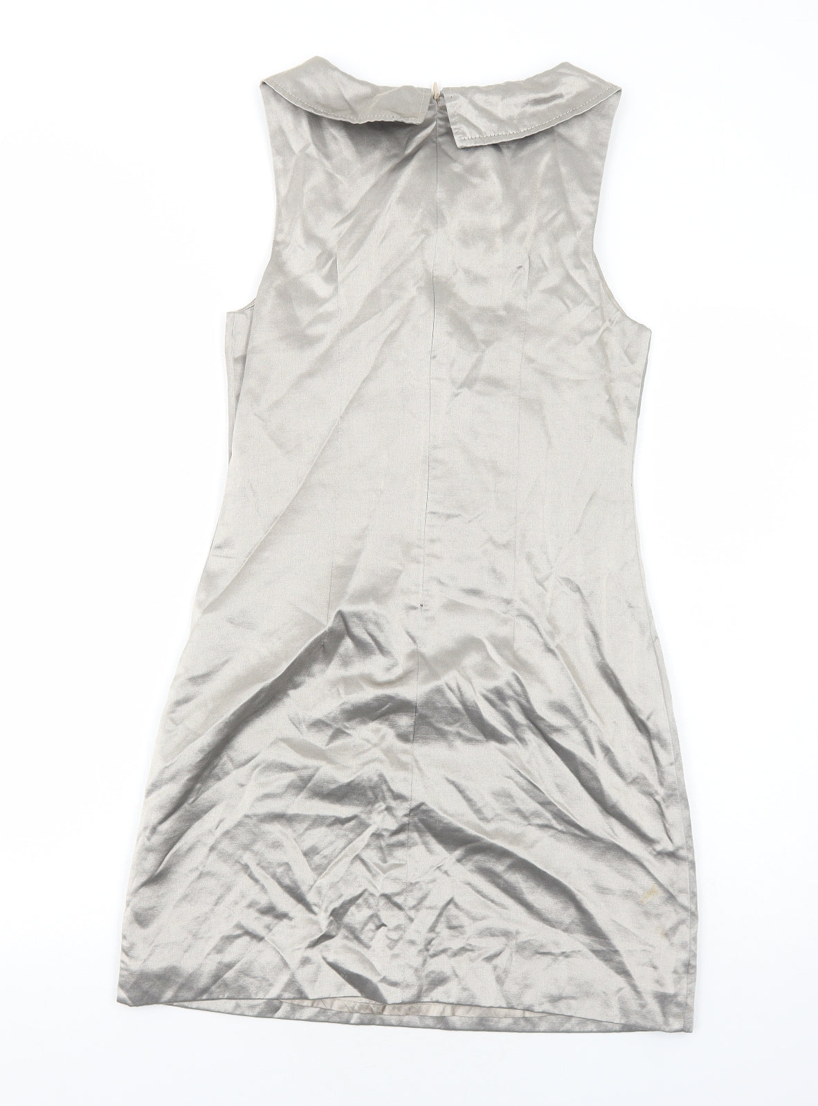 Oasis Womens Gold Polyester A-Line Size 10 Round Neck Zip