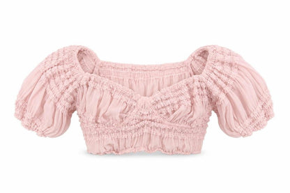 Womens UK Size 6 PRETTYLITTLETHING Pink Cropped Blouse
